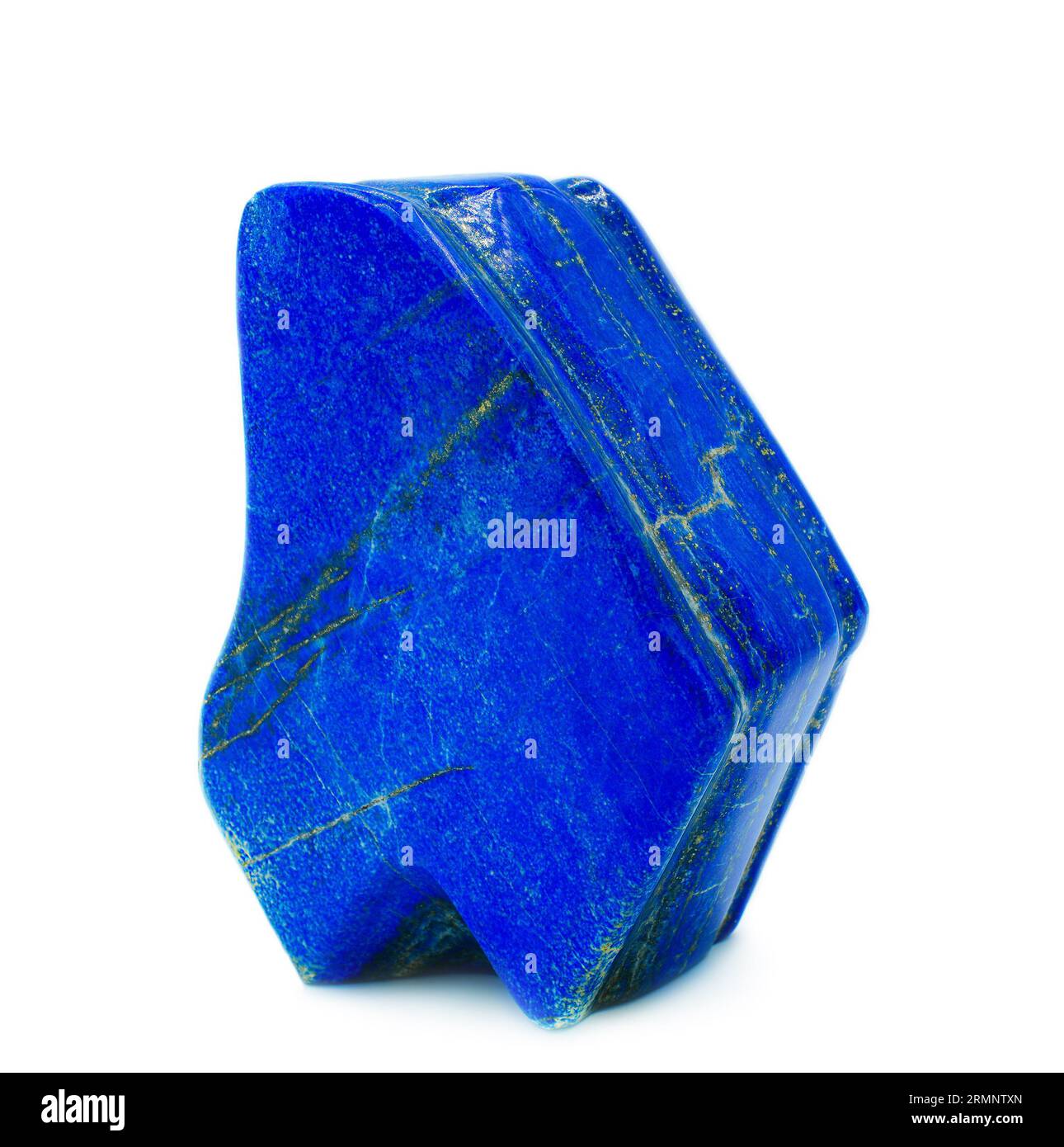 decorative polished blue mineral gem stone Lapis Lazuli (lazurite) isolated Stock Photo