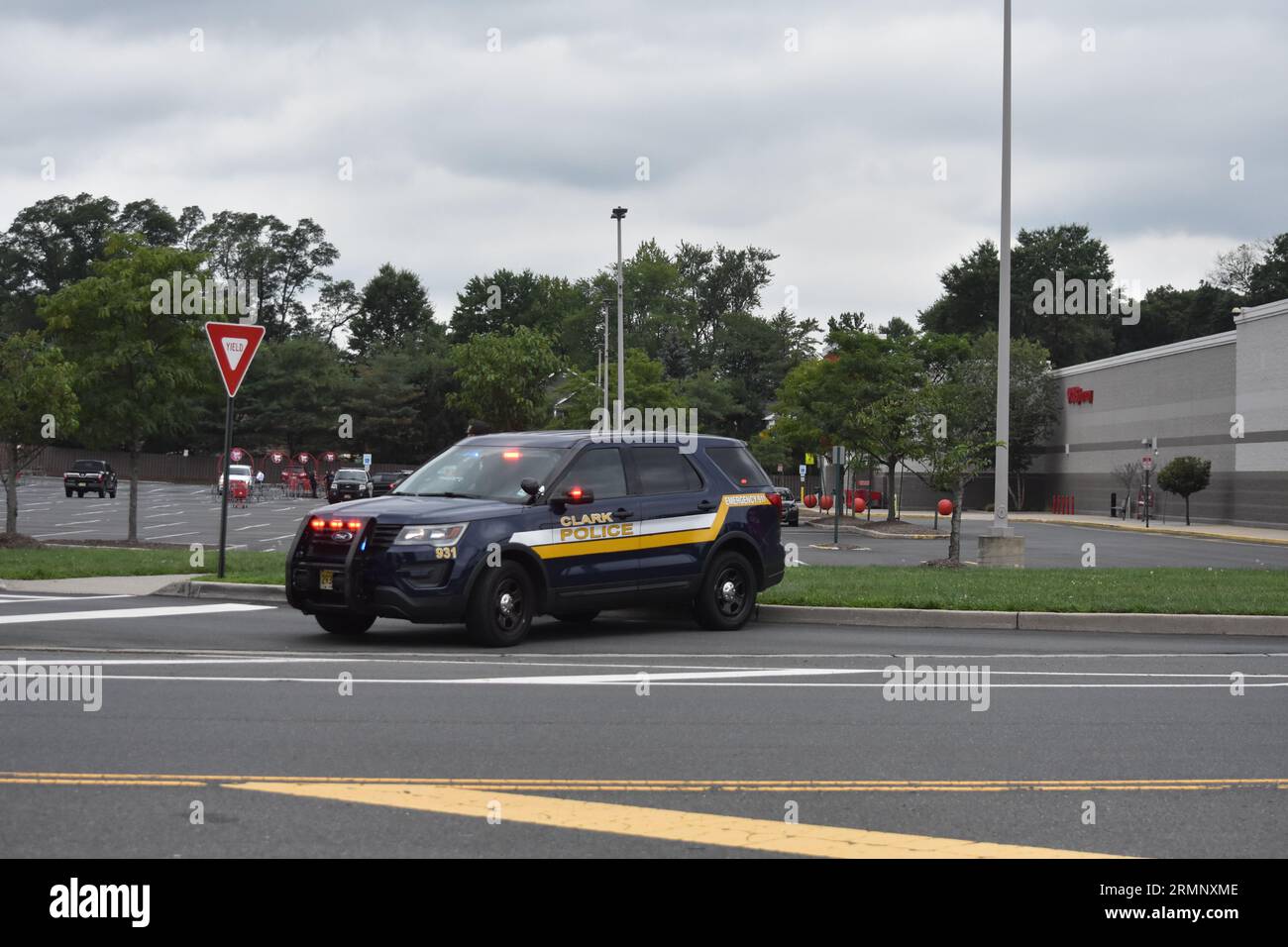 Clark, United States. 29th Aug, 2023. Police presence at Target due to