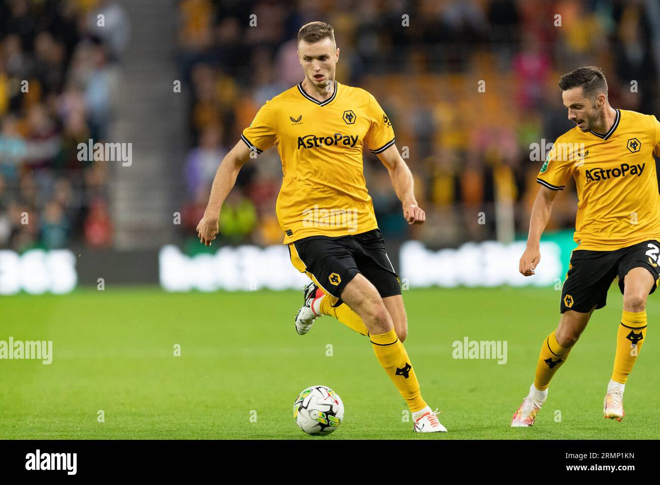Sasa Kalajdzic of Wolves during the Carabao Cup Second Round match between Wolverhampton Wanderers and Blackpool at Molineux, Wolverhampton on Tuesday 29th August 2023. (Photo: Gustavo Pantano | MI News) Credit: MI News & Sport /Alamy Live News Stock Photo