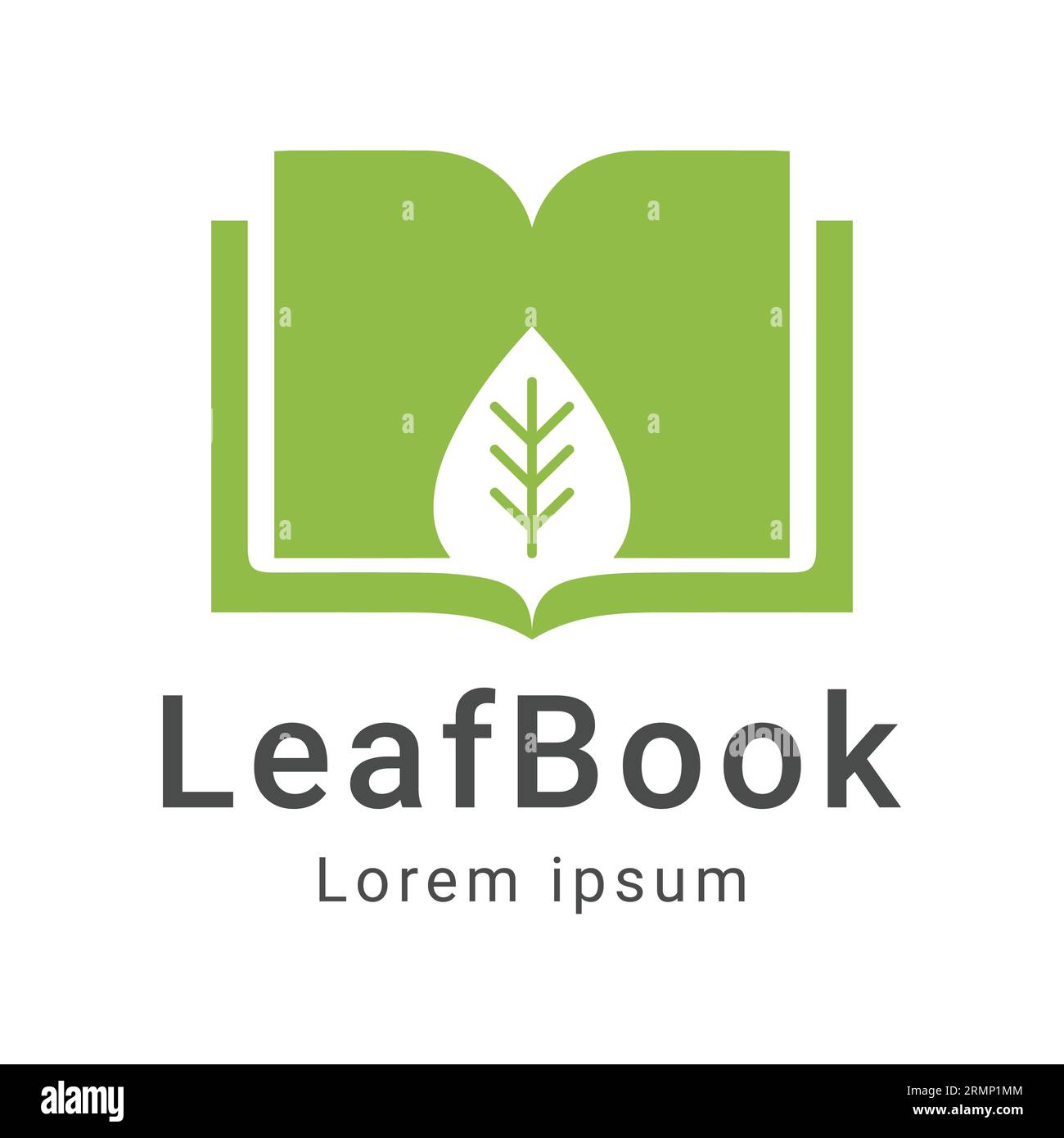 Leaf Book Logo Design Education Leaf Logotype Stock Vector