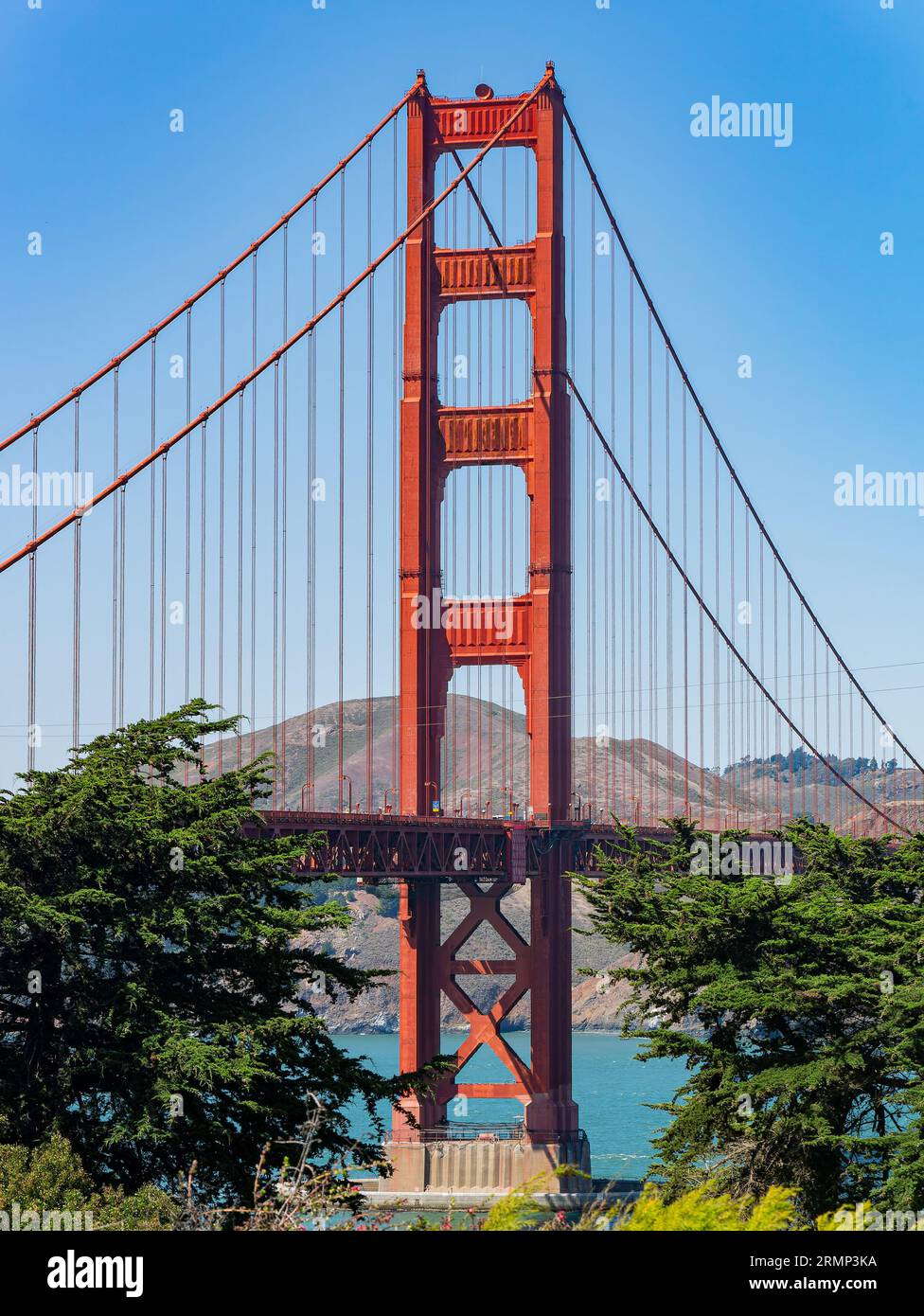 Sunny view of The Golden Gate Bridge at San Francisco, California Stock ...