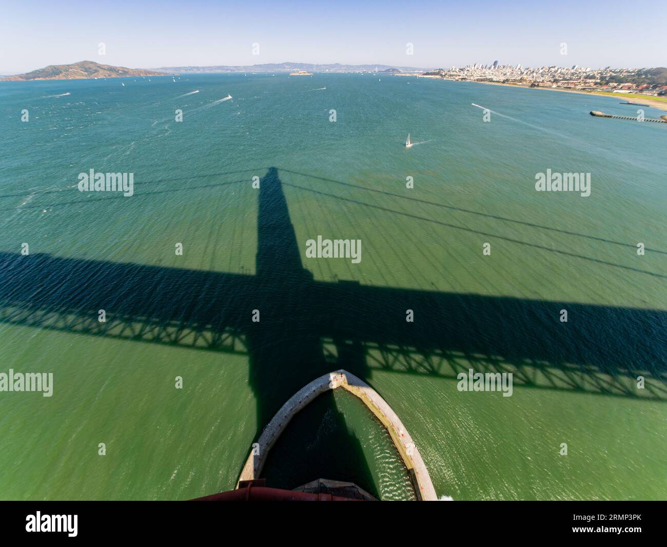 Sunny view of The Golden Gate Bridge at San Francisco, California Stock ...