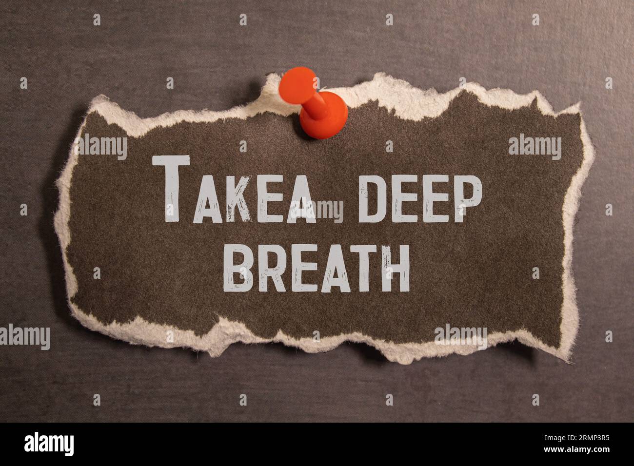 text Takea deep breath on noteboock. Stock Photo