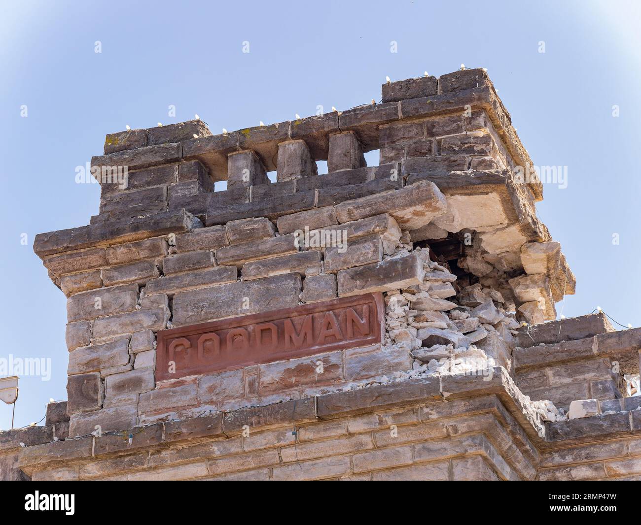 Sunny view of the South Napa earthquake damage building at San Francisco, California Stock Photo