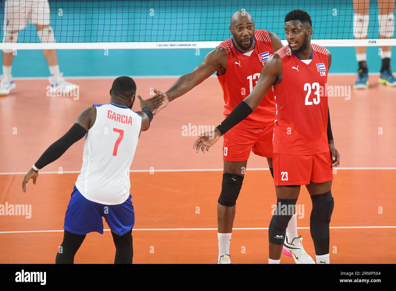 Cuba Volleyball National Team celebrating. Volleyball World
