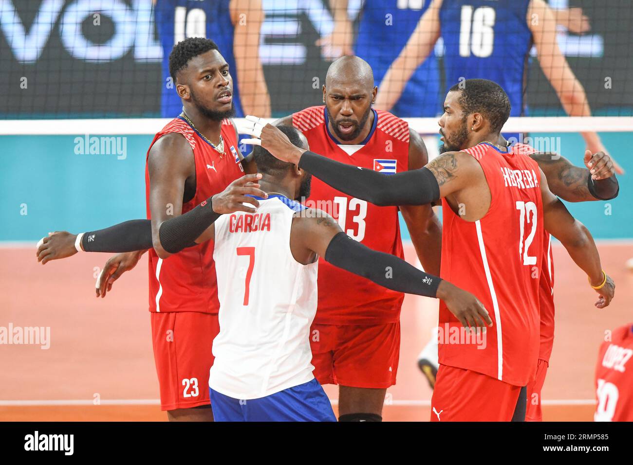 Cuba Volleyball National Team celebrating. Volleyball World