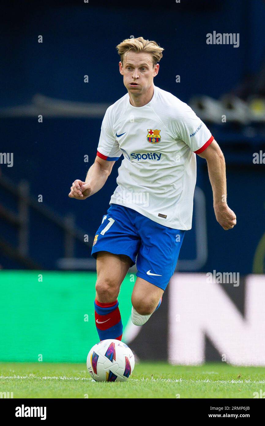 Villarreal, Spain. 27th Aug, 2023. Frenkie de Jong of FC Barcelona in action during the LaLiga EA Sports match between Villarreal CF and FC Barcelona at Estadio La Ceramica in Villarreal, Spain. (Credit Image: © David Ramirez/DAX via ZUMA Press Wire) EDITORIAL USAGE ONLY! Not for Commercial USAGE! Stock Photo