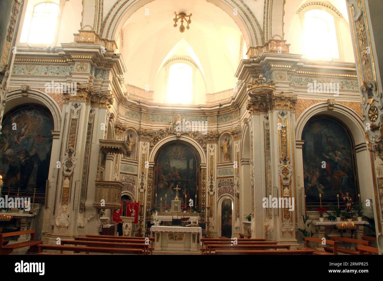 Lequile, Italy. Interior of the 17th century Church of Saint Vitus