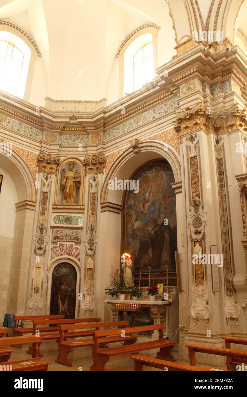 Lequile, Italy. Interior of the 17th century Church of Saint Vitus