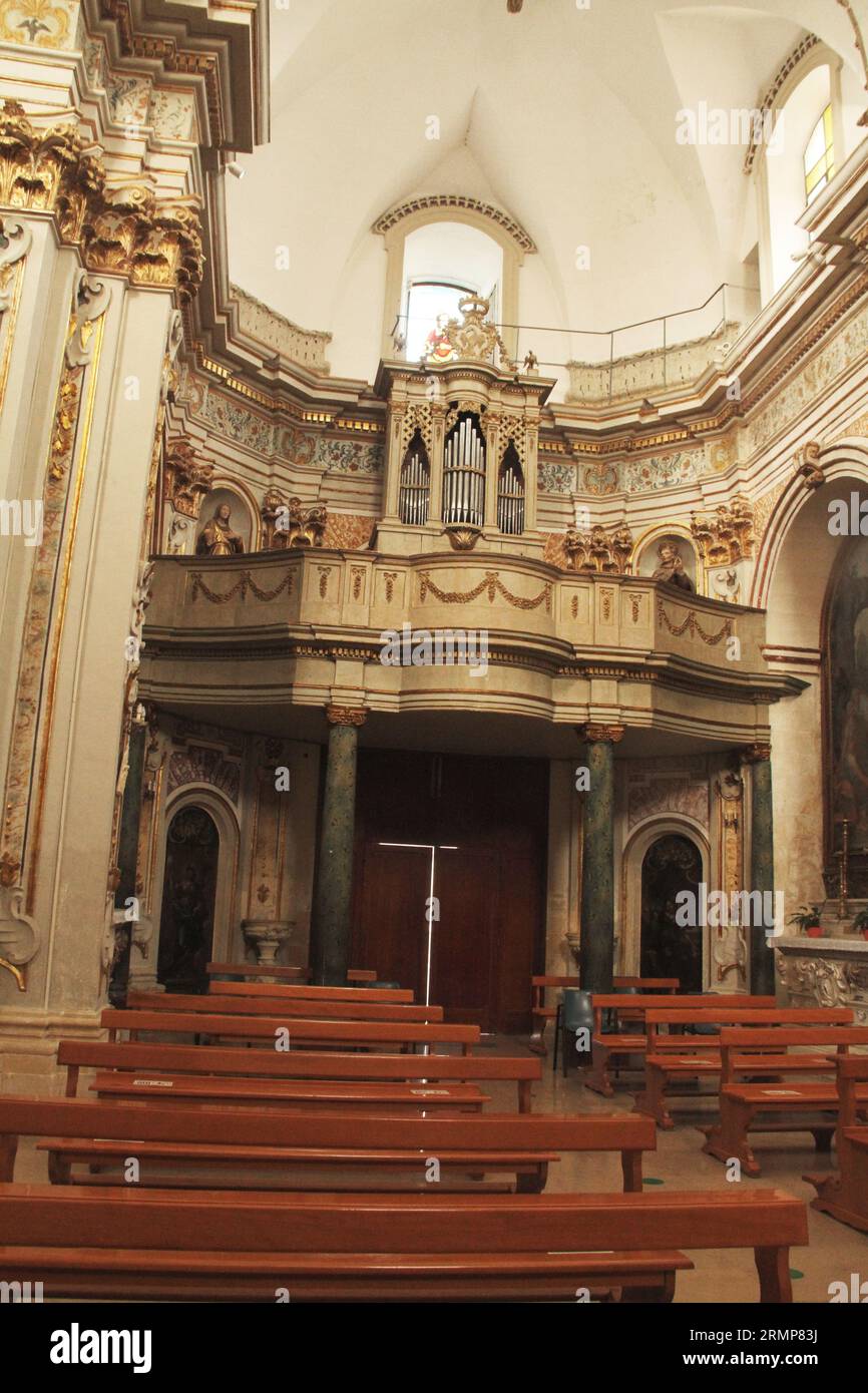 Lequile, Italy. Interior of the 17th century Church of Saint Vitus