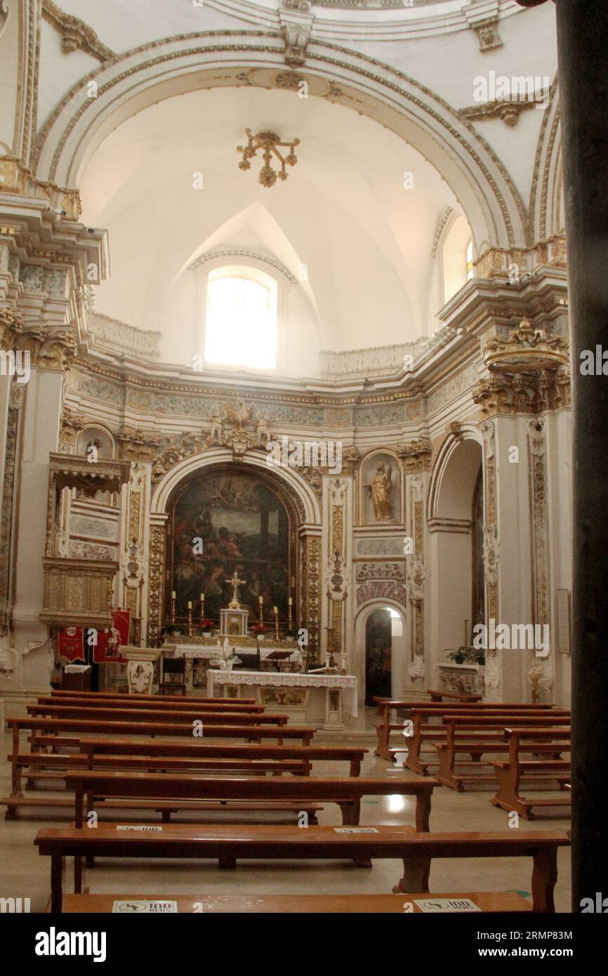Lequile, Italy. Interior of the 17th century Church of Saint Vitus