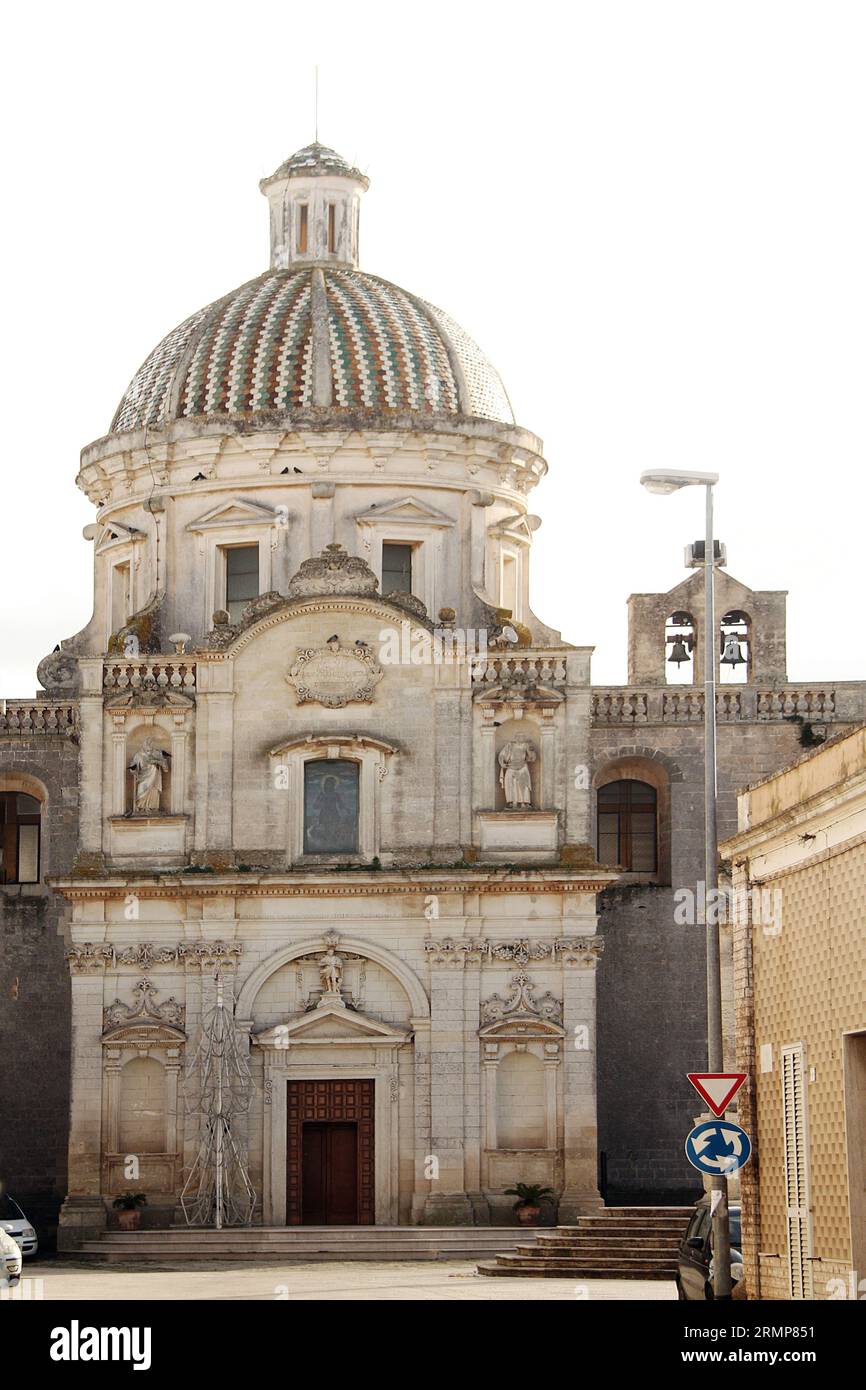 Lequile, Italy. the Exterior view of the 17th century Church of Saint