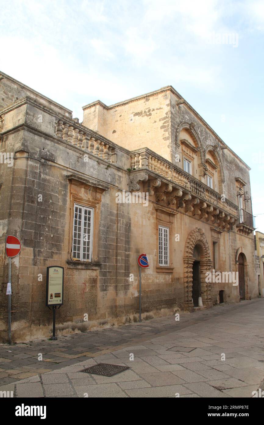 Lequile, Italy. Exterior of the 17th century Palazzo (Palazzo