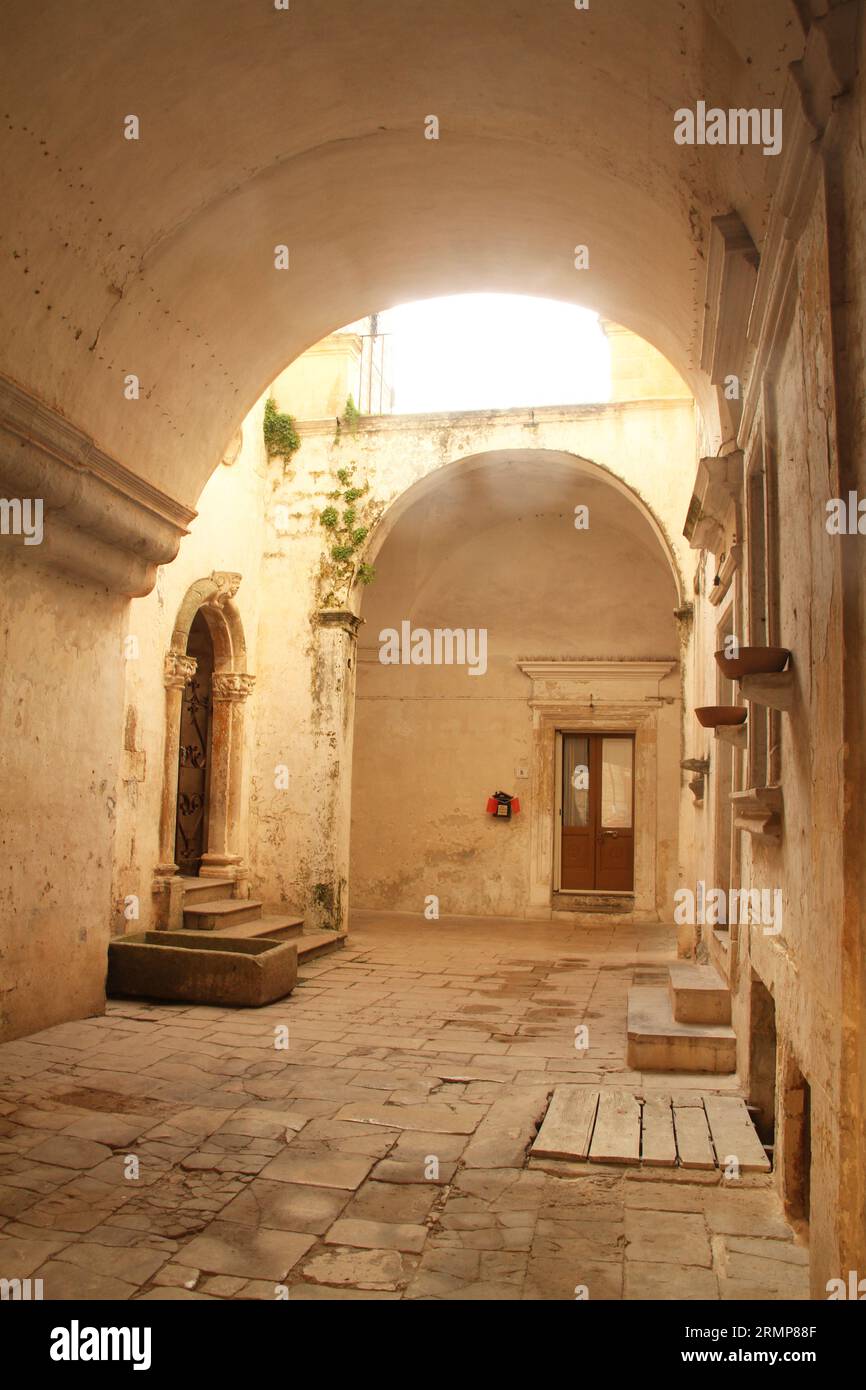 Lequile, Italy. The courtyard of the 17th century Palazzo