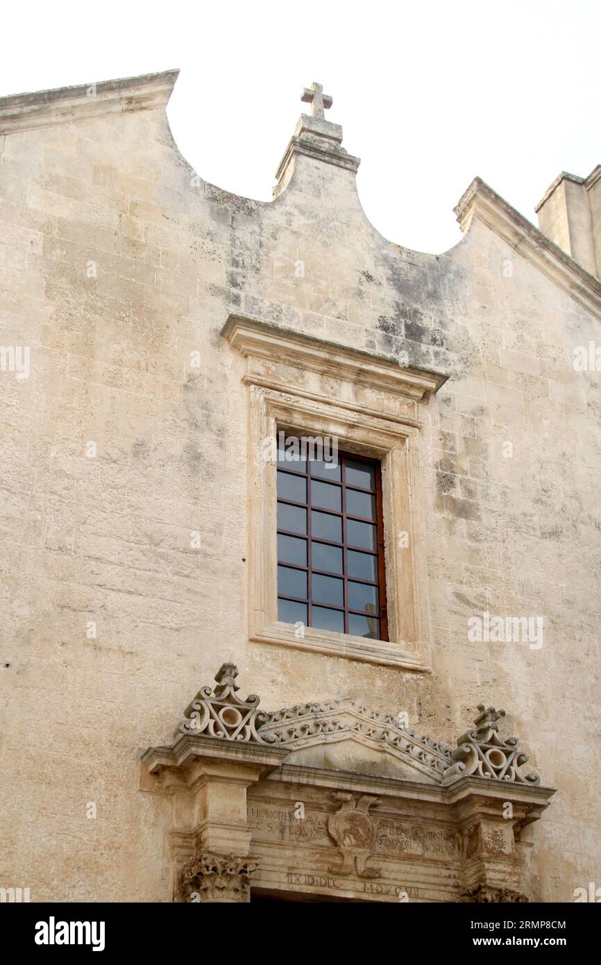Lequile, Italy. Exterior view of the 17th century Chiesa di Santa Maria
