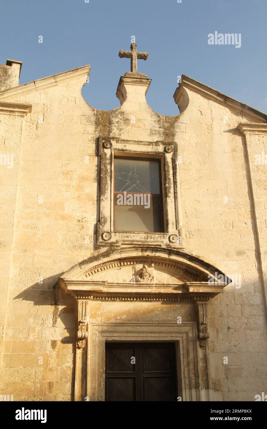 Facade of on old chapel in Lequile, Italy Stock Photo Alamy