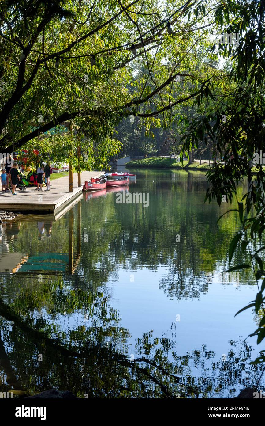 Canoe and paddle boat rentals available at Bowness Park, Calgary