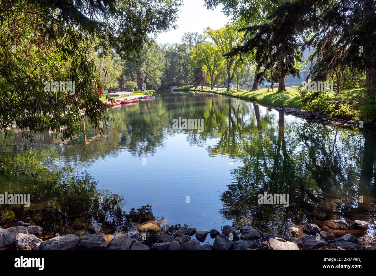 Canoe and paddle boat rentals available at Bowness Park, Calgary