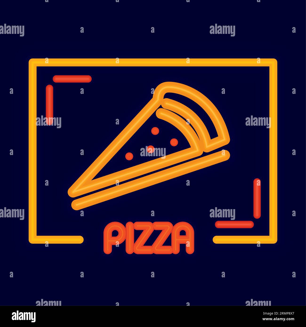 Colored fast food restaurant neon poster Vector Stock Vector