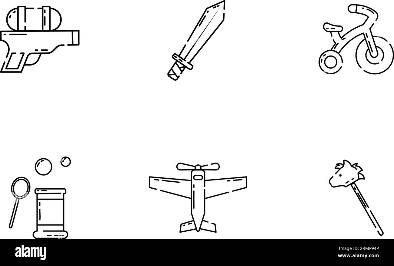 Set of different flat toy icons Vector Stock Vector Image & Art - Alamy