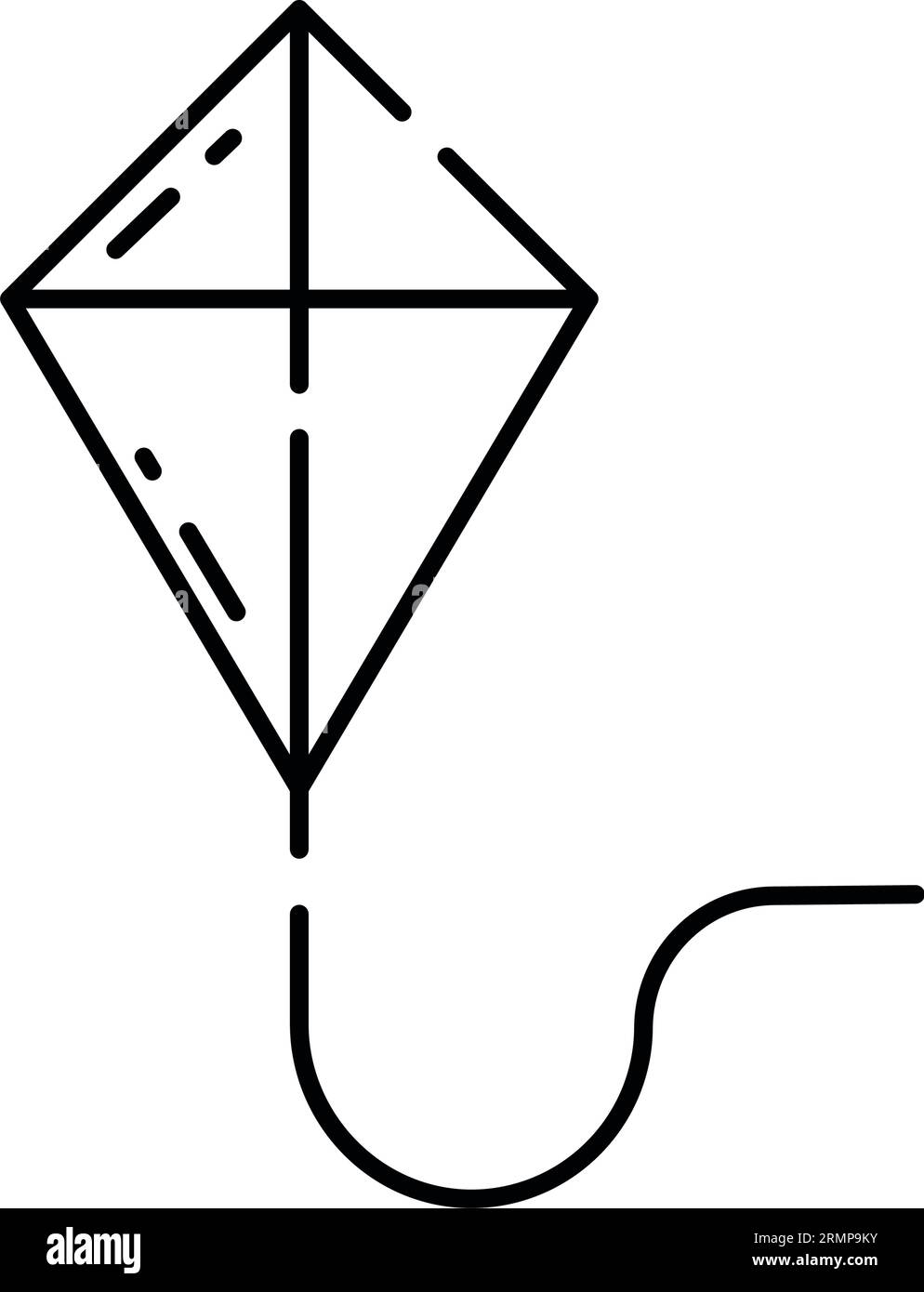 Isolated flat kite toy sketch icon Vector Stock Vector