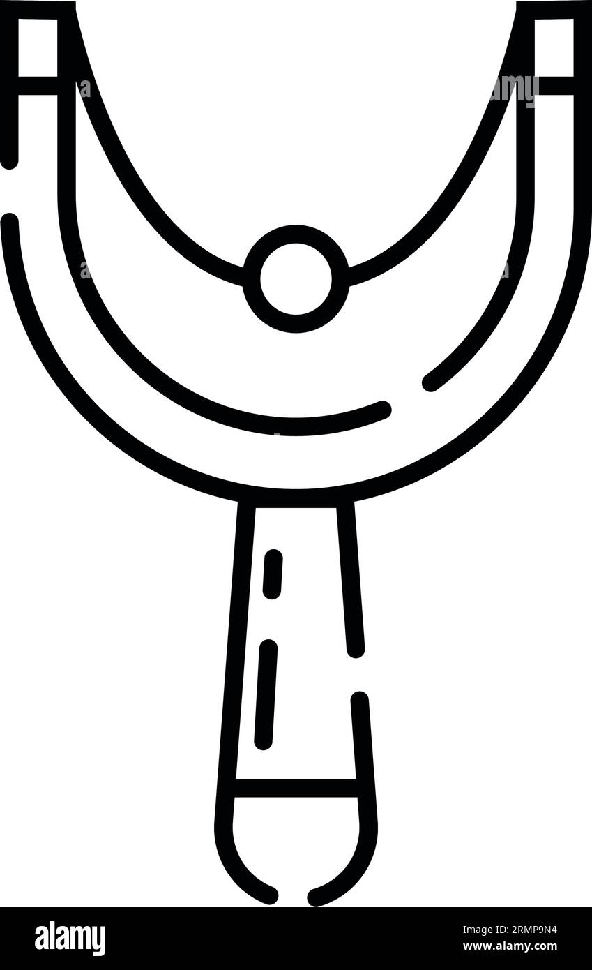 Isolated flat slingshot toy sketch icon Vector Stock Vector