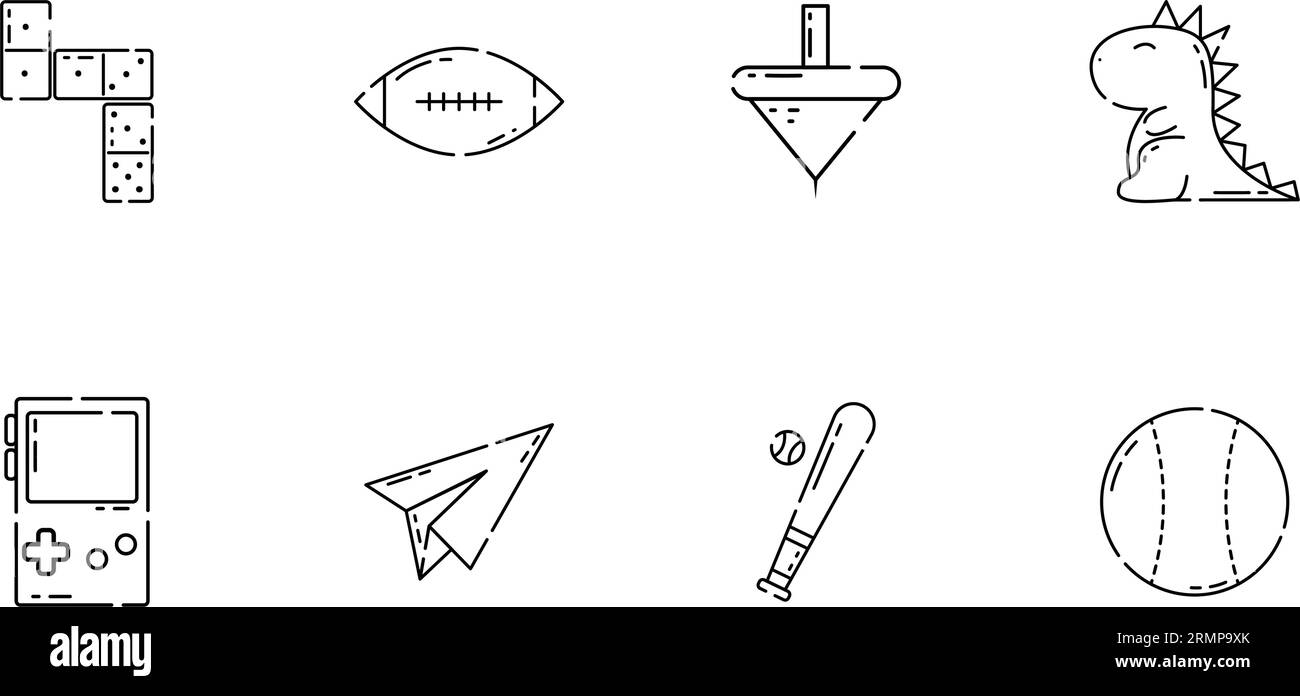 Set of different flat toy icons Vector Stock Vector