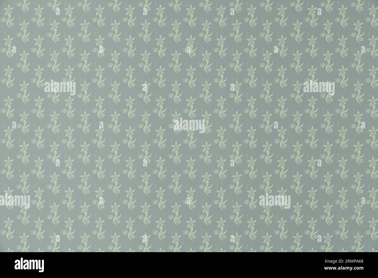 Ash gray color wallpaper with floral pattern Stock Photo