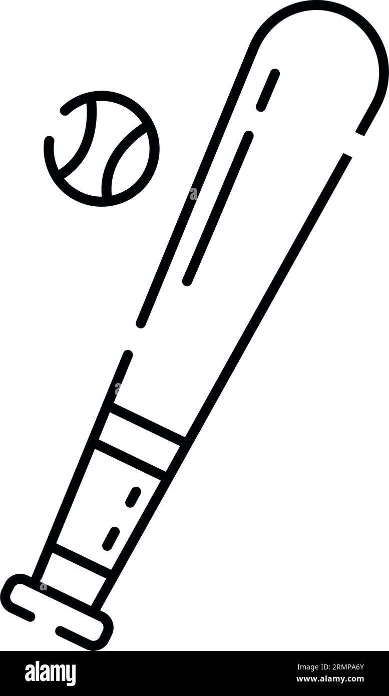 Isolated flat baseball bat toy sketch icon Vector Stock Vector Image ...