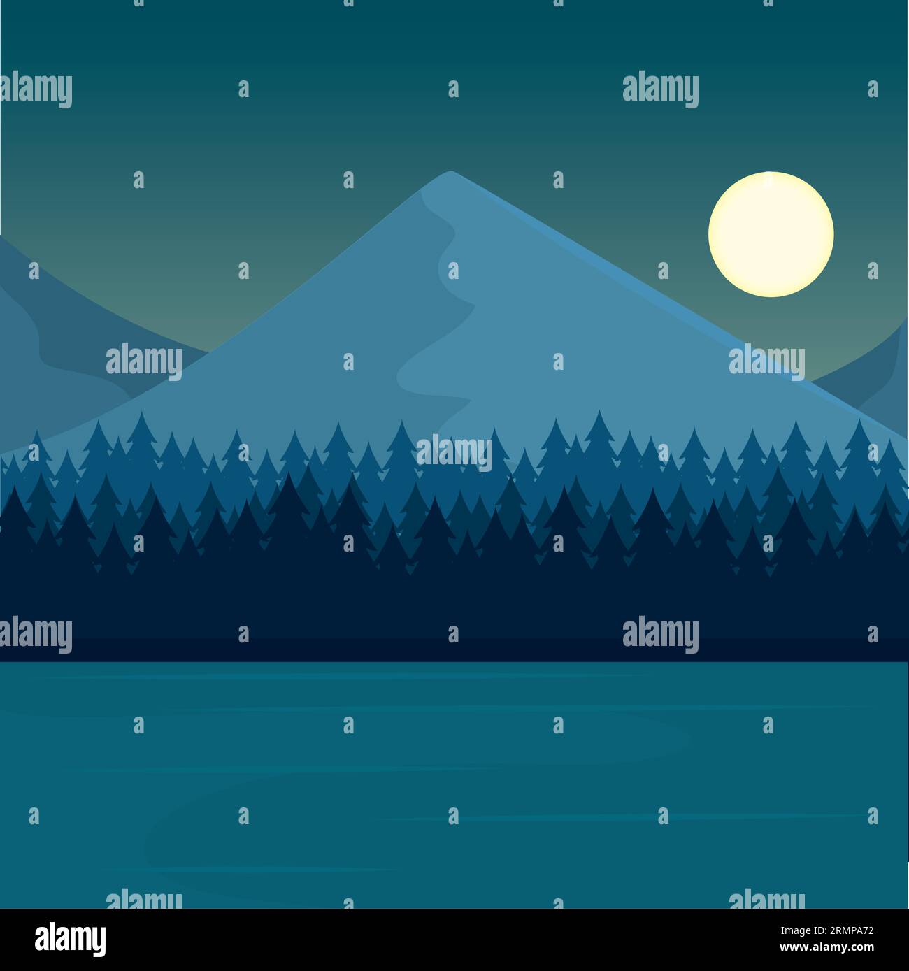 Colored natural landscape with trees Vector Stock Vector Image & Art ...