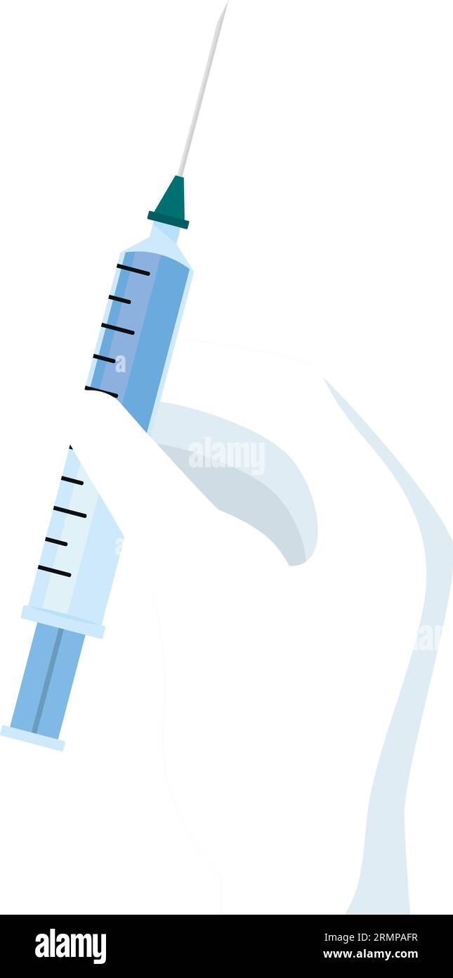 Isolated hand holding a syringe image Vector Stock Vector Image & Art ...