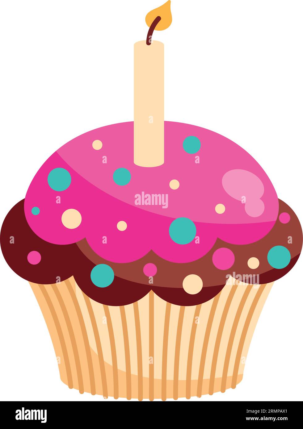 birthday cupcake design vector isolated Stock Vector Image & Art - Alamy