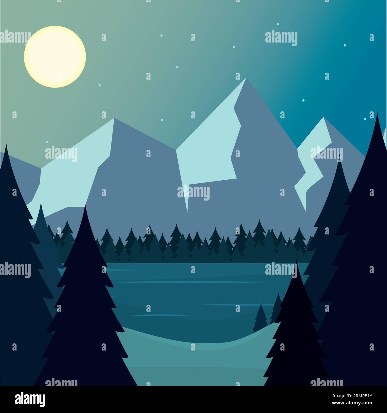 Colored natural landscape with trees Vector Stock Vector Image & Art ...