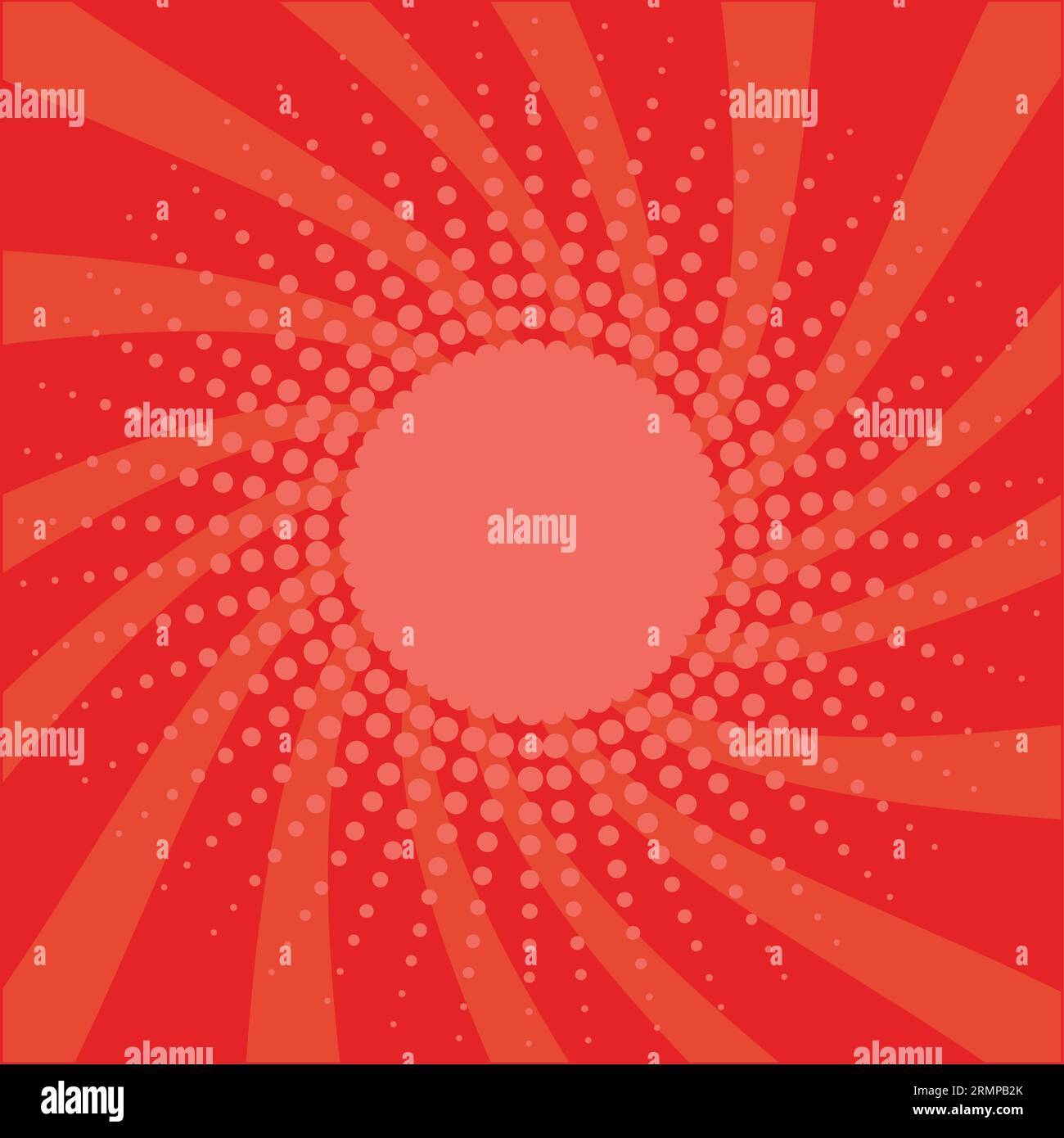 Colored empty comic page with halftone effects Vector Stock Vector