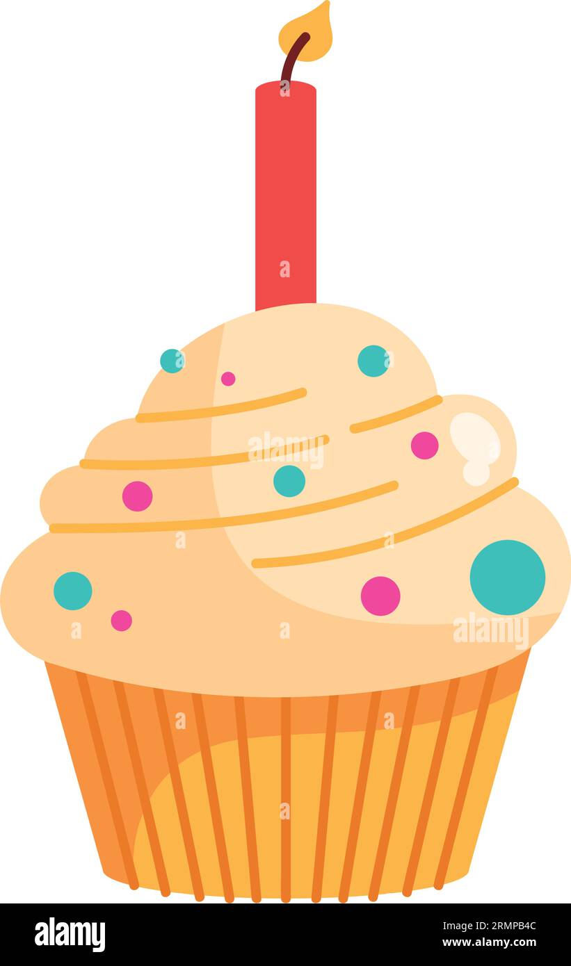 birthday cupcake illustration vector isolated Stock Vector Image & Art ...