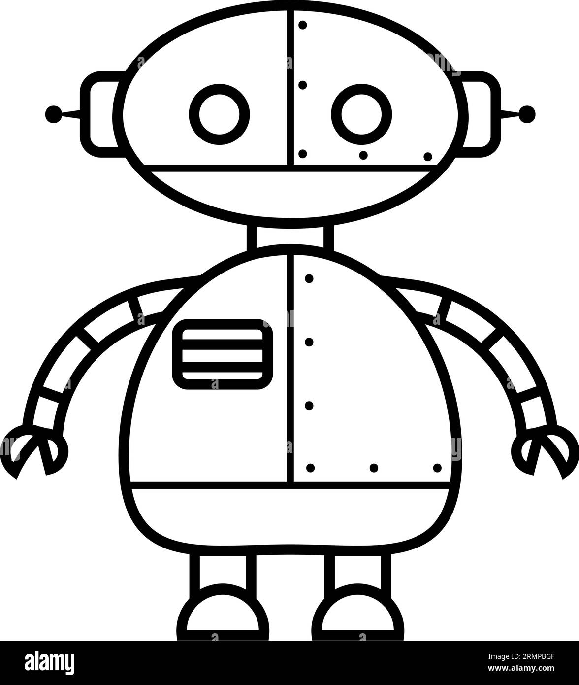 Outline of an isolated robot toy icon Vector Stock Vector Image & Art ...