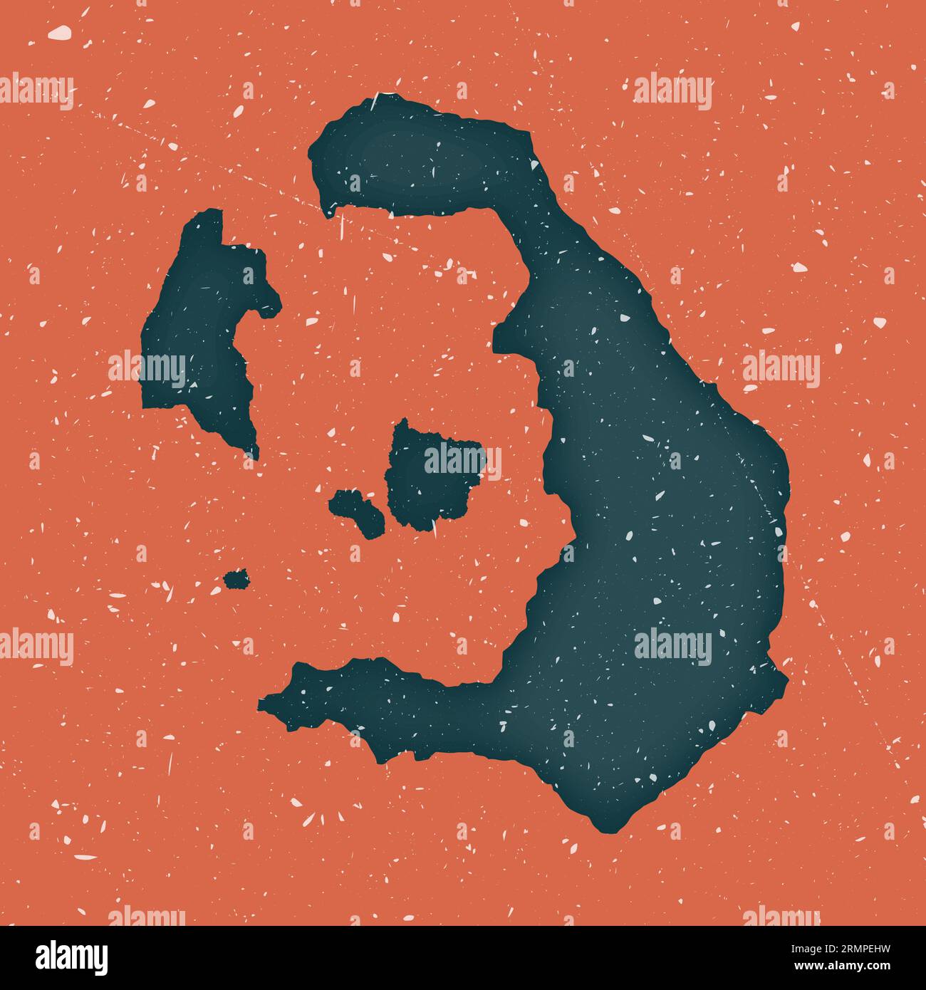 Santorini vintage map. Grunge map of the island with distressed texture ...