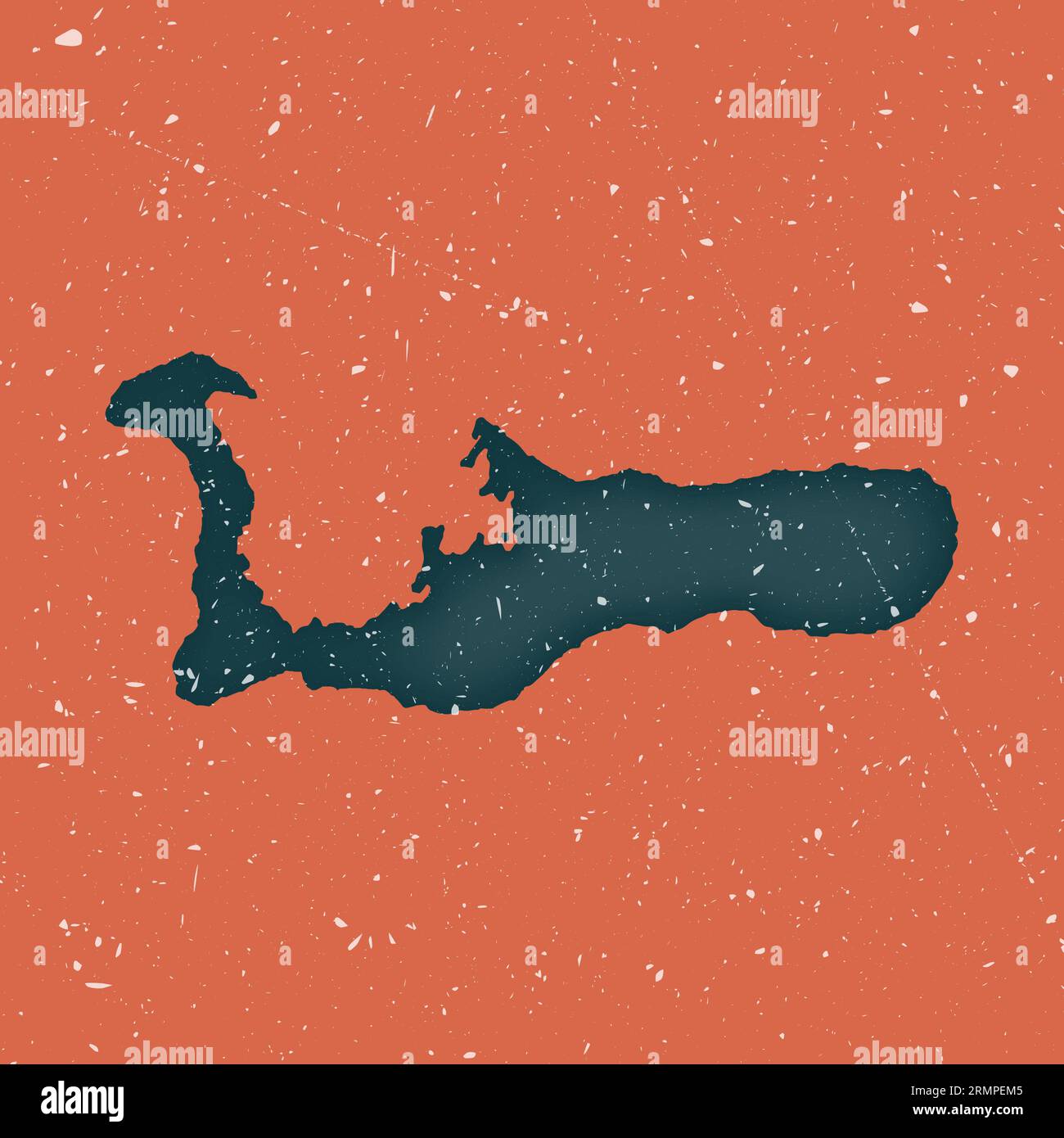 Grand Cayman vintage map. Grunge map of the island with distressed