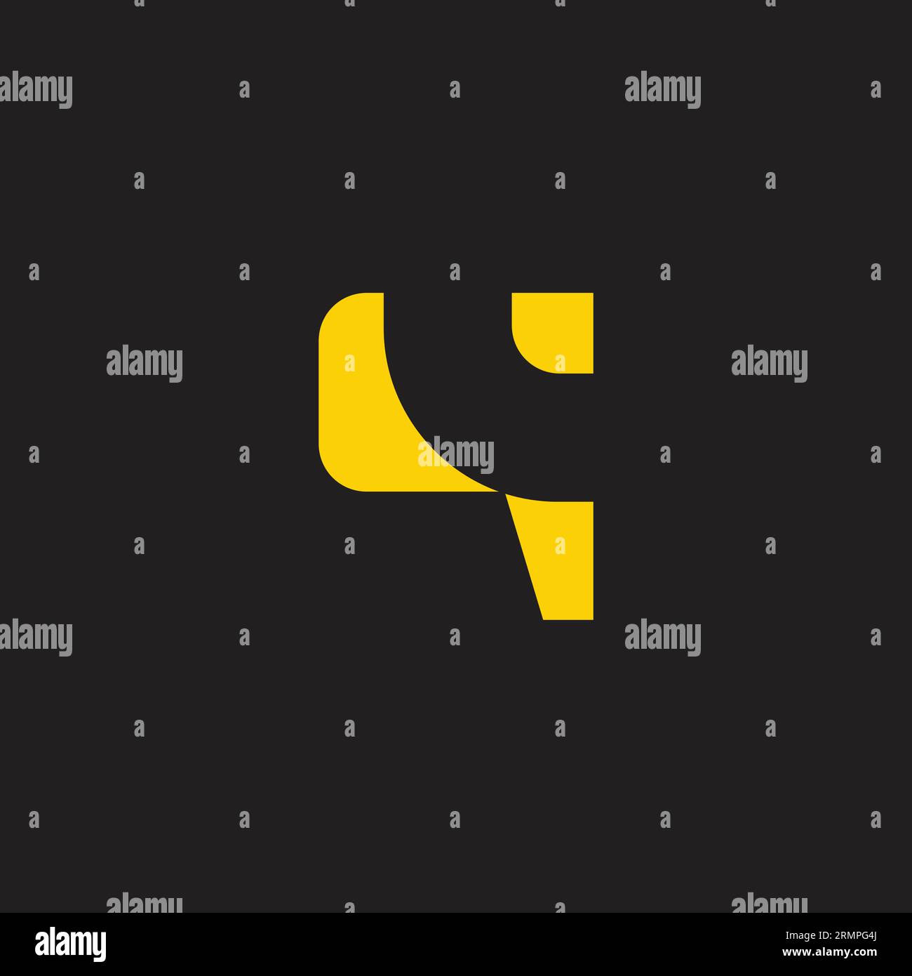 letter cq negative space logo vector Stock Vector