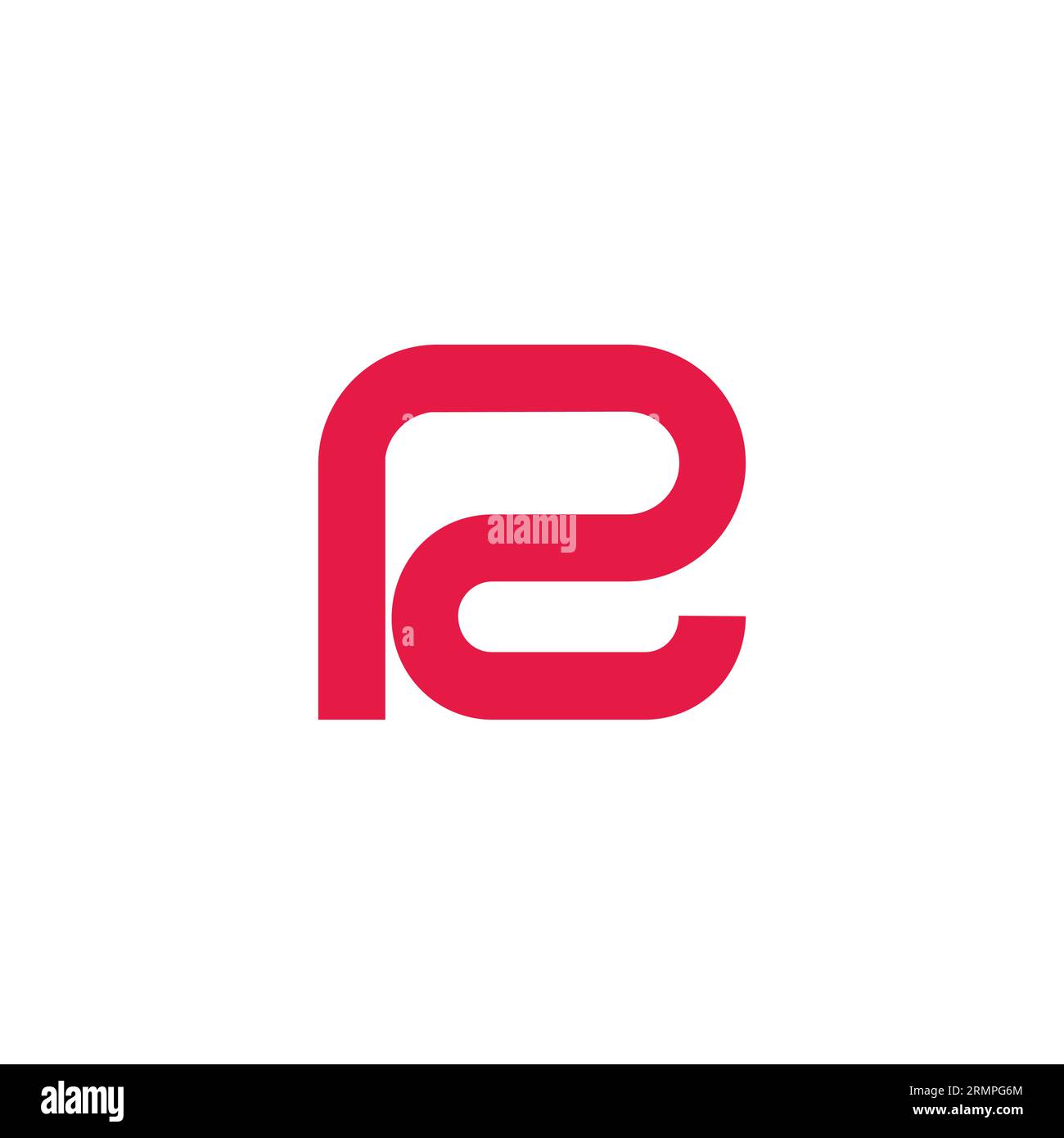 letter rc loop simple geometric line logo vector Stock Vector