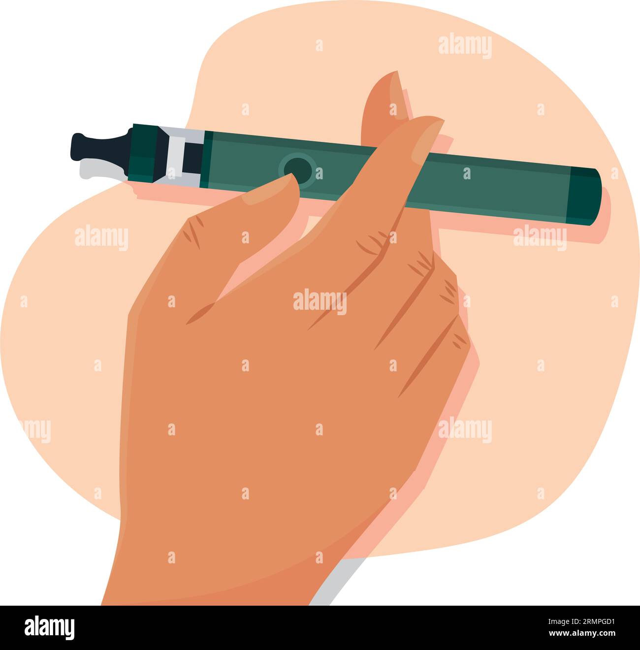 Isolated hand holding an e-cigarette Vector Stock Vector