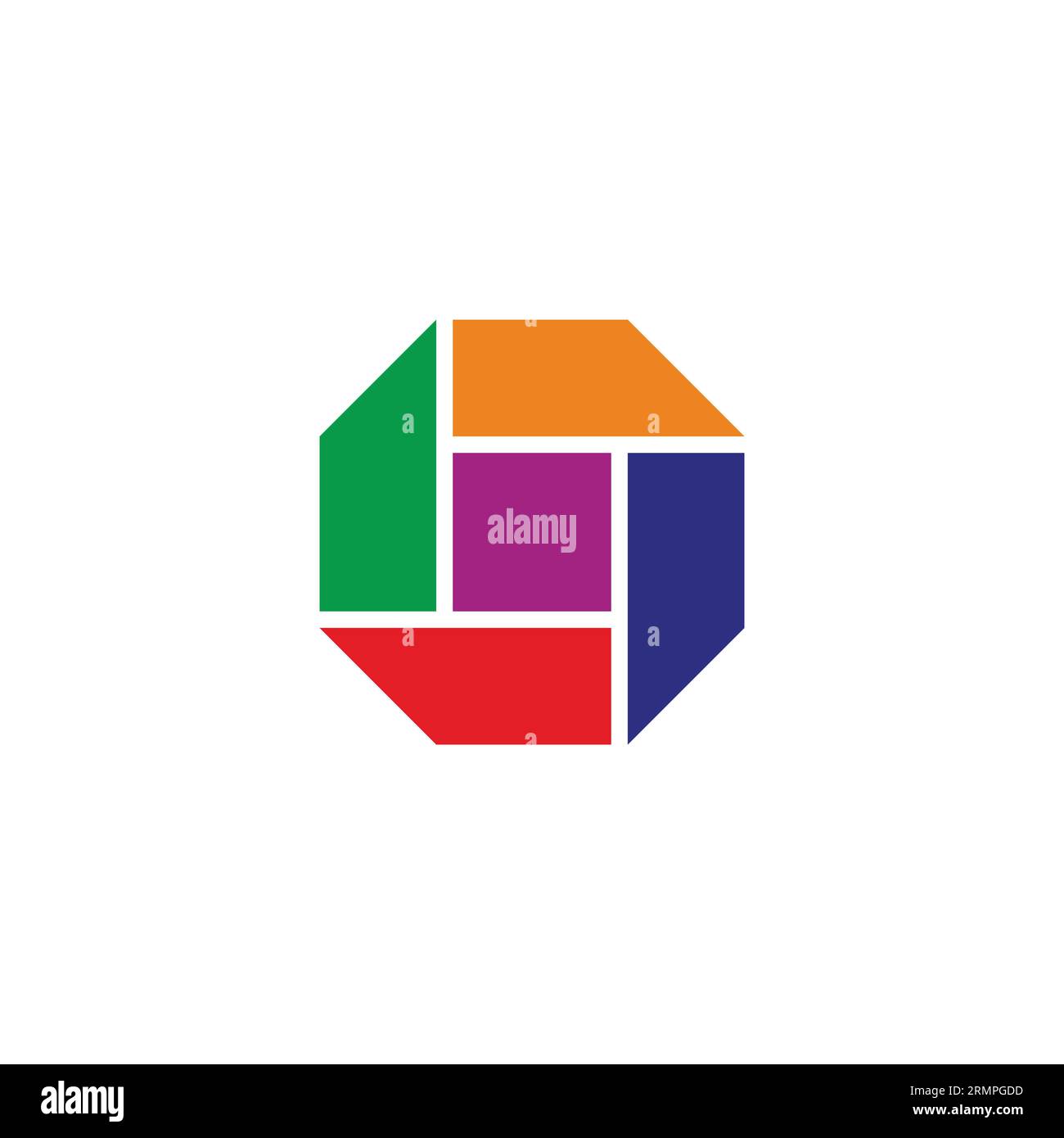 colorful polygonal geometric simple logo vector Stock Vector