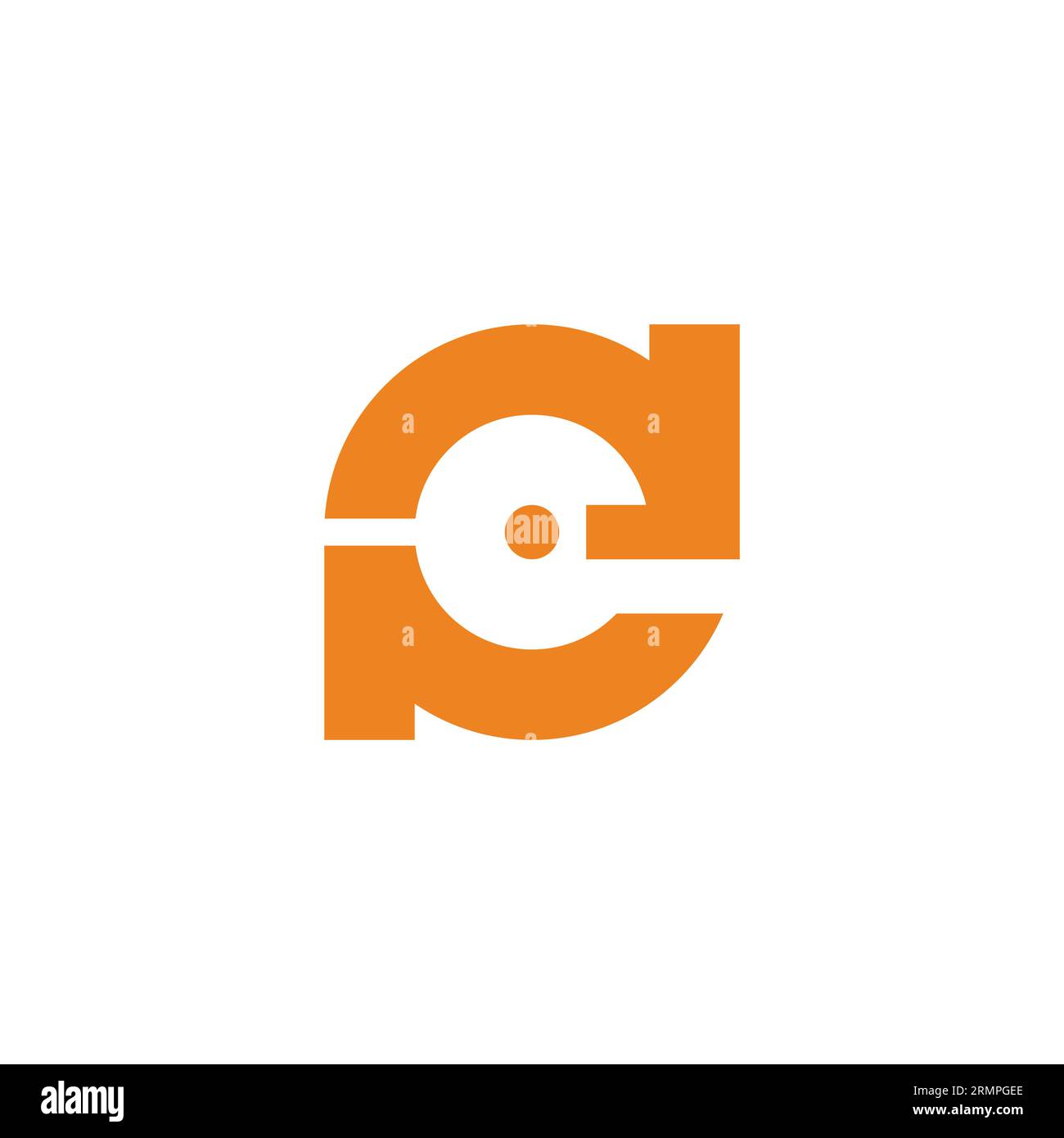 letter pe round dot geometric logo vector Stock Vector