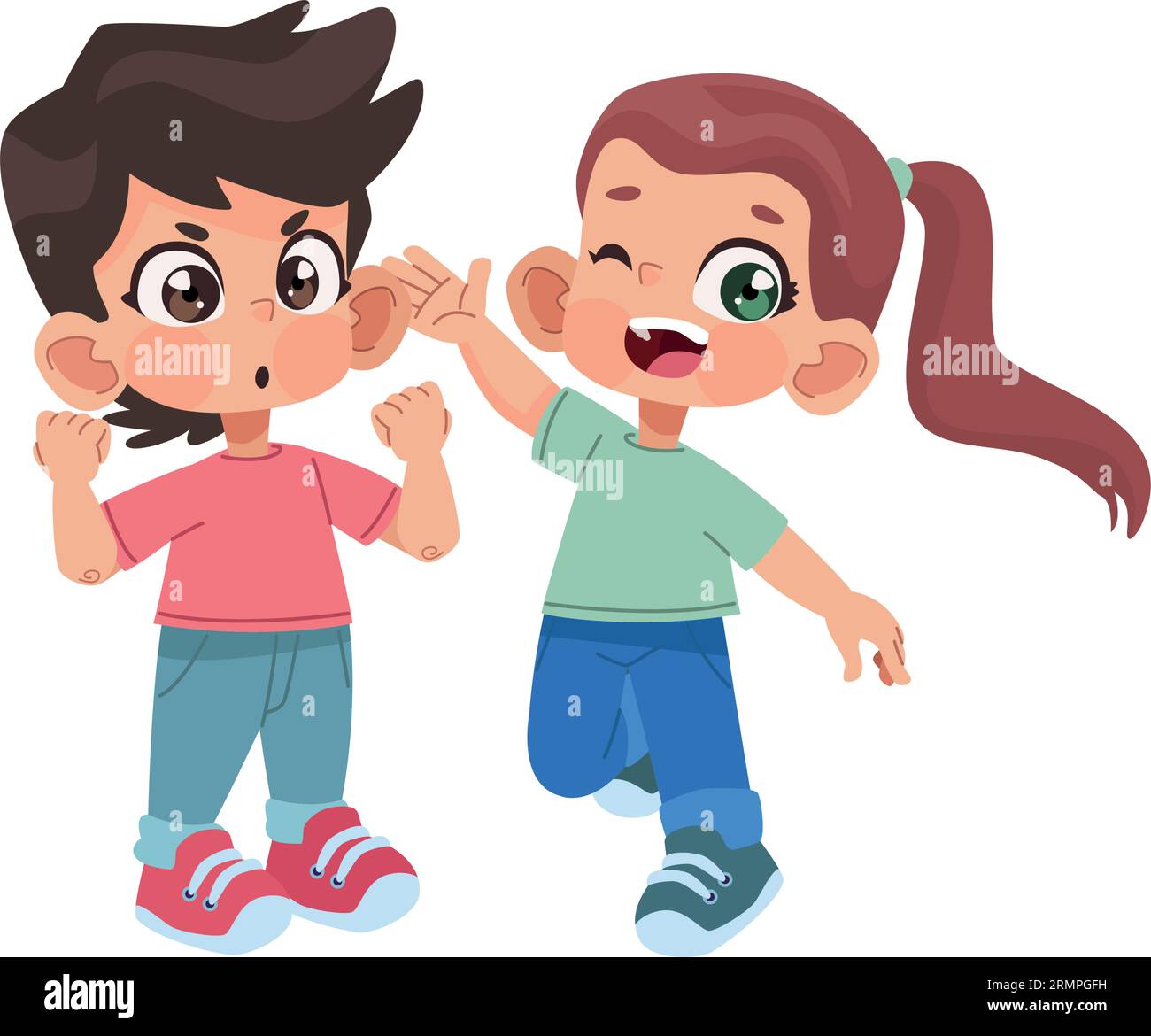 happy girl and boy, cute kids Stock Vector Image & Art - Alamy
