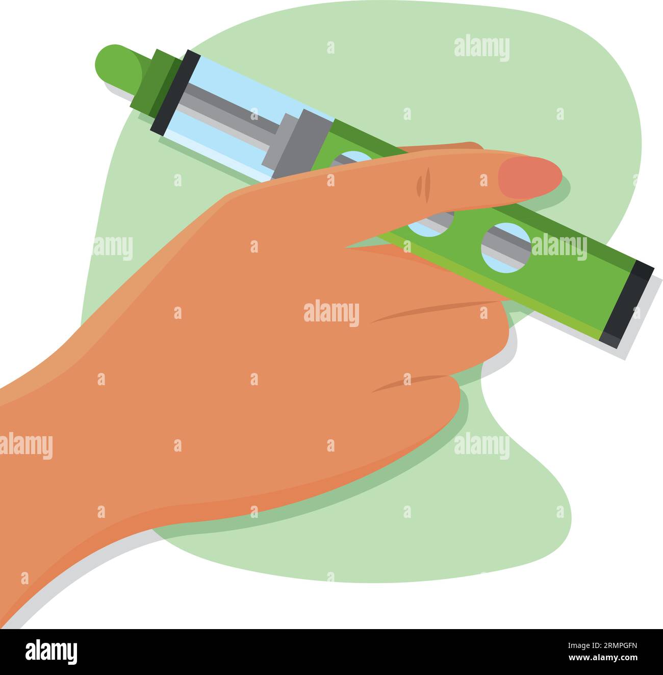 Isolated hand holding an e-cigarette Vector Stock Vector