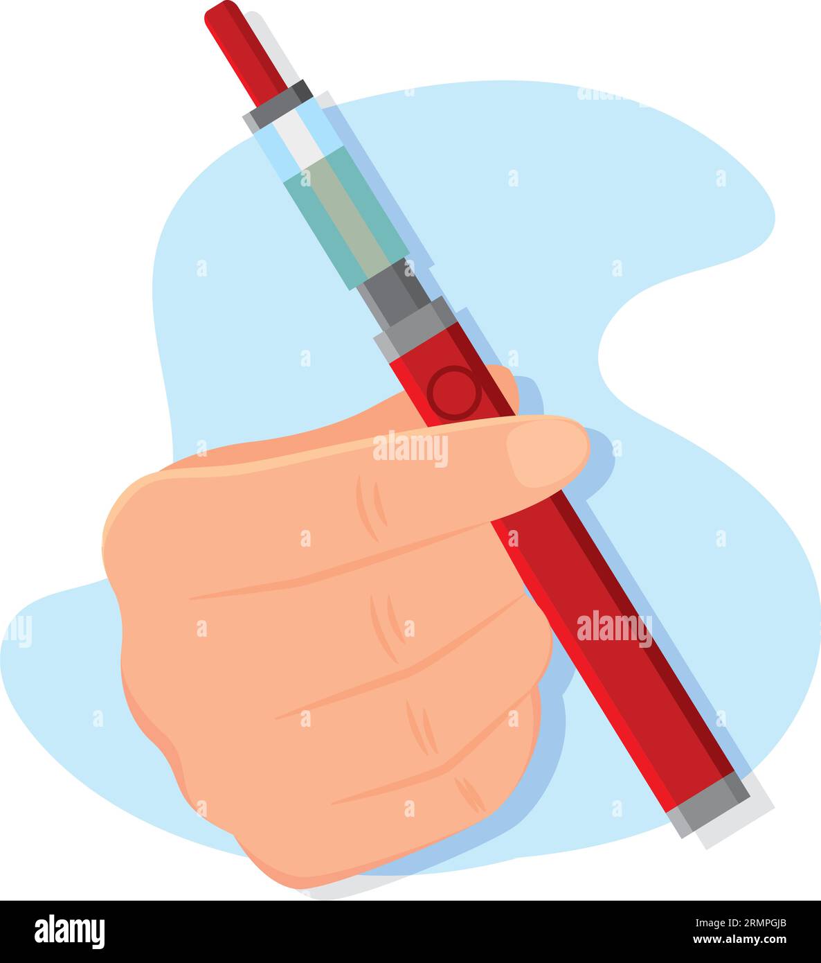 Isolated hand holding an e-cigarette Vector Stock Vector