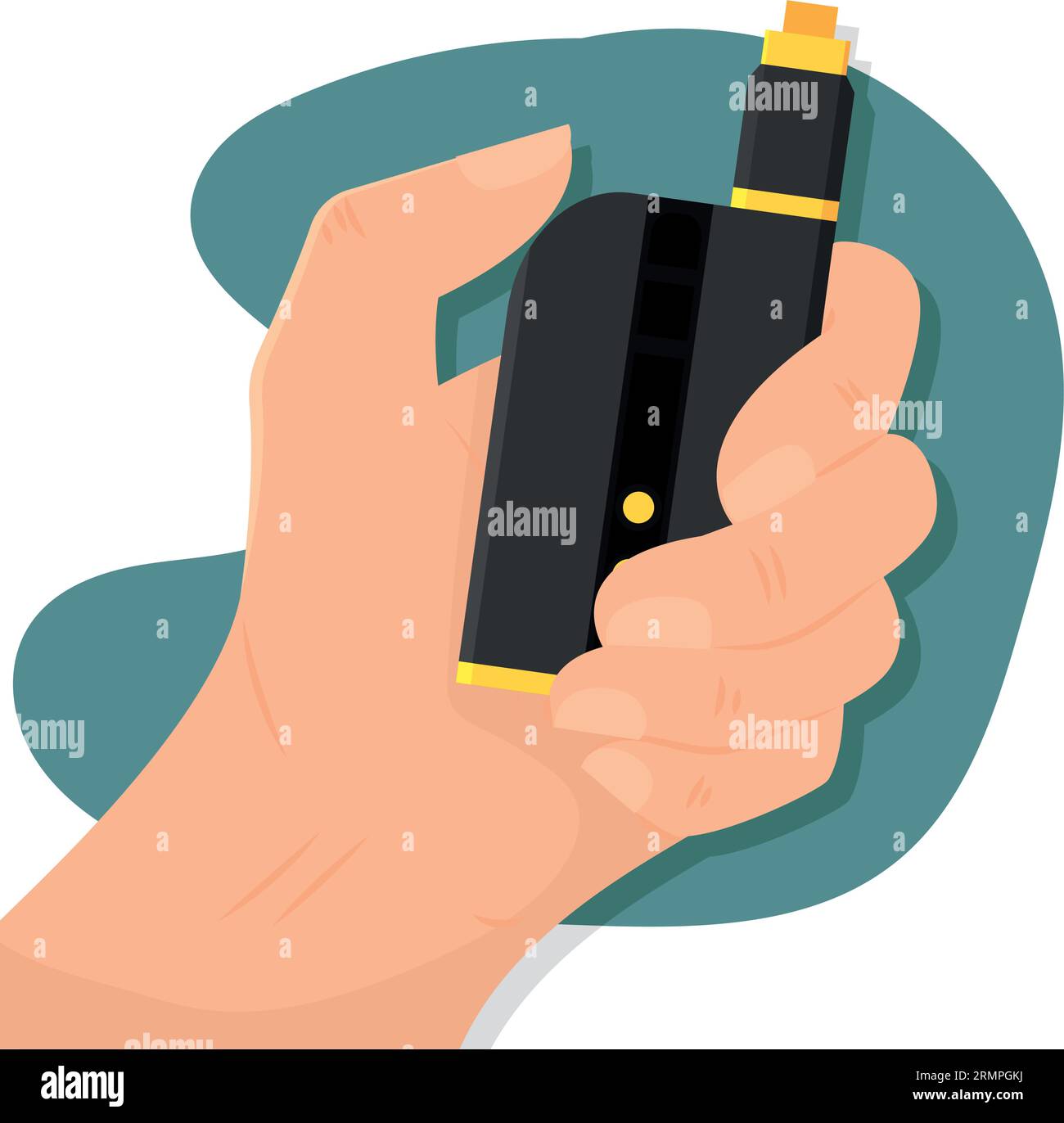 Isolated hand holding an e-cigarette Vector Stock Vector