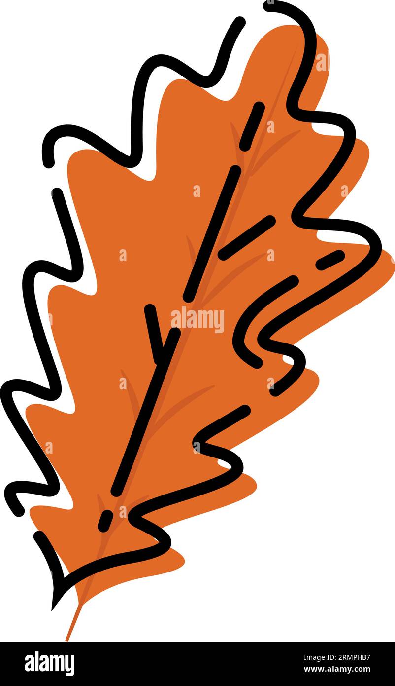 Isolated colored autumn leaf sketch icon Vector Stock Vector Image ...