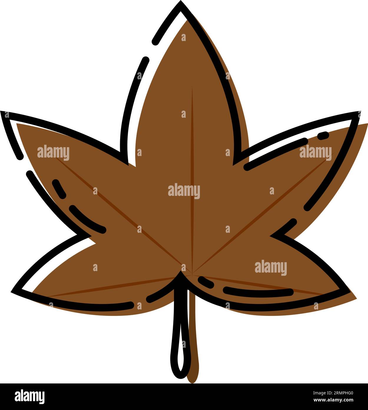 Isolated colored autumn leaf sketch icon Vector Stock Vector Image ...