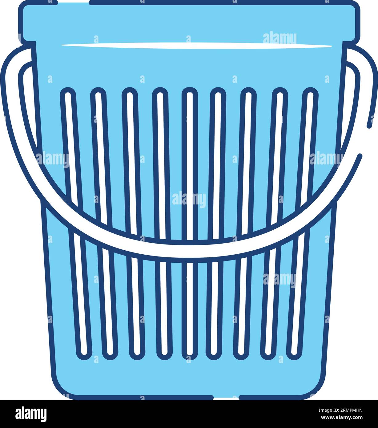 Isolated monochrome empty cleaning bucket icon Vector Stock Vector